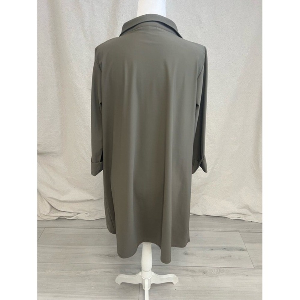 Jason by Comfy USA Asymmetric Zip Mock Neck Army Green Techwear Athleisure Sz S - Picture 3 of 9